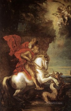  drag Pintura - San Jorge y el Dragón, pintor barroco de la corte Anthony van Dyck